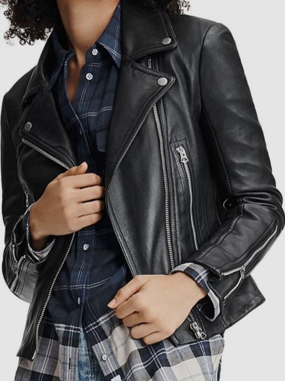 Rag & Bone Women's Black Mack Lambskin Leather Coat Jacket Size XS